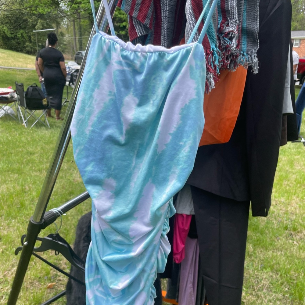 Blue Tie-Dye Women's Swim Skirt